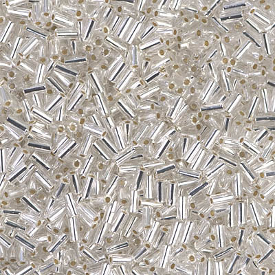 3mm Miyuki Bugle Beads - Silverlined Crystal