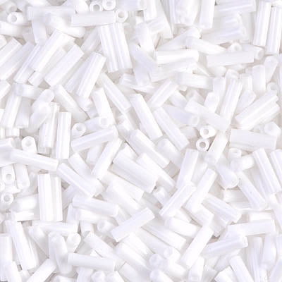 6mm Miyuki BUGLE Beads - Opaque White