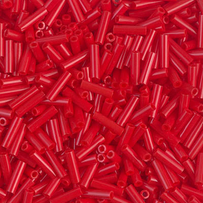 6mm Miyuki BUGLE Beads - Opaque Red