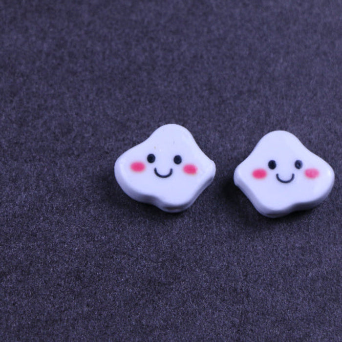 17mm x 15mm Ceramic Smiling Cloud Beads***
