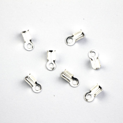3mm Ribbon End Connector - Silver