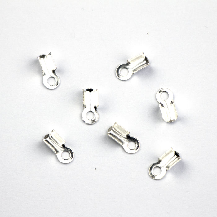 3mm Ribbon End Connector - Silver