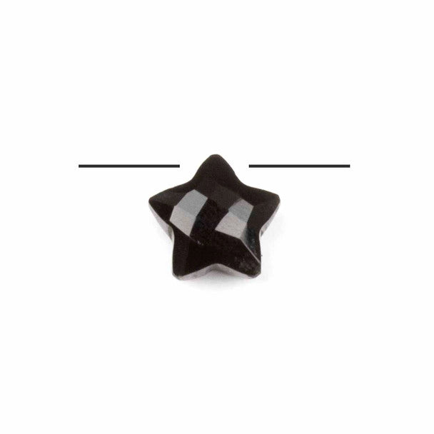15mm BLACK OBSIDIAN Faceted Star (Side Drilled)