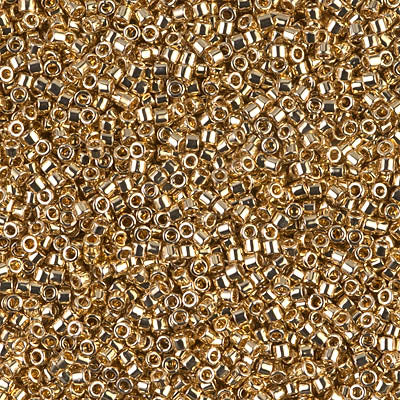5 Grams of 11/0 Miyuki DELICA Beads - 24kt Gold Light Plated