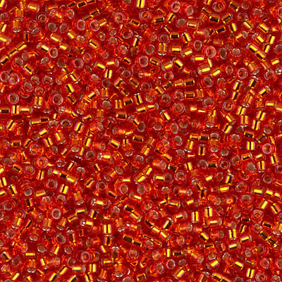 5 Grams of 11/0 Miyuki DELICA Beads - Silverlined Flame Red