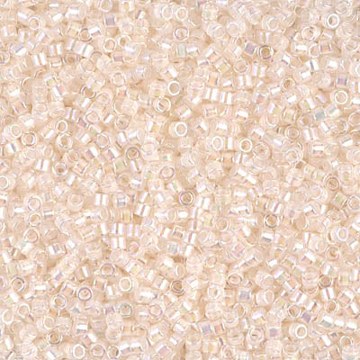 5 Grams of 11/0 Miyuki DELICA Beads - Pale Peach Lined Crystal AB