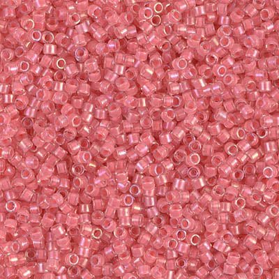 5 Grams of 11/0 Miyuki DELICA Beads - Coral Lined Crystal Luster