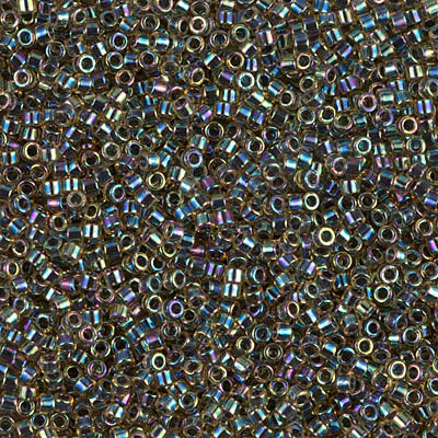 5 Grams of 11/0 Miyuki DELICA Beads - Blue Lined Light Topaz AB