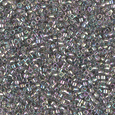 5 Grams of 11/0 Miyuki DELICA Beads - Transparent Grey Rainbow Gold Luster