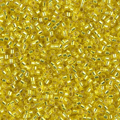 5 Grams of 11/0 Miyuki DELICA Beads - Silverlined Yellow