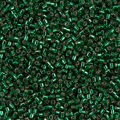 5 Grams of 11/0 Miyuki DELICA Beads - Silverlined Emerald