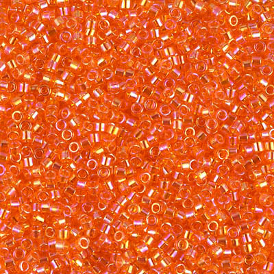 5 Grams of 11/0 Miyuki DELICA Beads - Transparent Tangerine AB