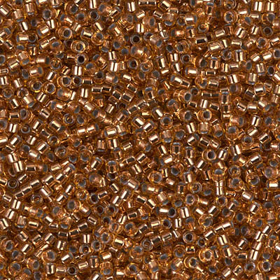 5 Grams of 11/0 Miyuki DELICA Beads - Silverlined Copper