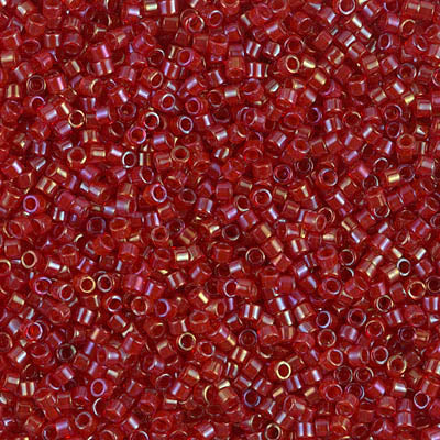 5 Grams of 11/0 Miyuki DELICA Beads - Lined Red AB