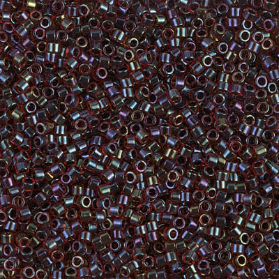 5 Grams of 11/0 Miyuki DELICA Beads - Garnet Lined Ruby AB