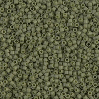 5 Grams of 11/0 Miyuki DELICA Beads - Matte Opaque Olive Luster
