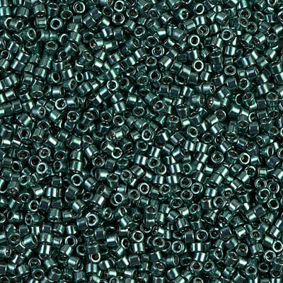 5 Grams of 11/0 Miyuki DELICA Beads - Dyed Nickle Plated Dark Teal Green