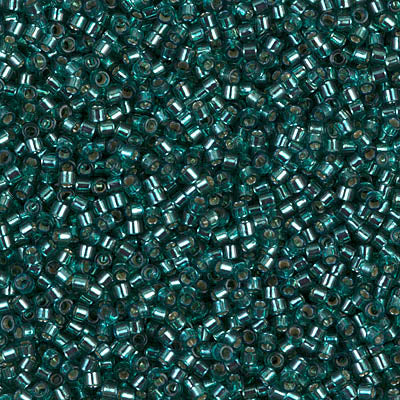 5 Grams of 11/0 Miyuki DELICA Beads - Dyed Silverlined Teal