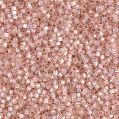 5 Grams of 11/0 Miyuki DELICA Beads - Dyed Light Rose Silverlined Alabaster