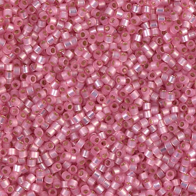 5 Grams of 11/0 Miyuki DELICA Beads - Dyed Rose Silverlined Alabaster