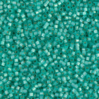 5 Grams of 11/0 Miyuki DELICA Beads - Silk Inside Dyed Emerald AB