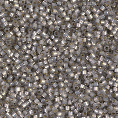 5 Grams of 11/0 Miyuki DELICA Beads - Dyed Light Smoke Grey Silverlined Alabaster