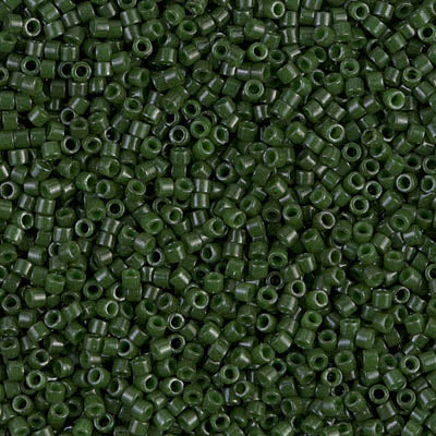 5 Grams of 11/0 Miyuki DELICA Beads - Dyed Opaque Forest Green