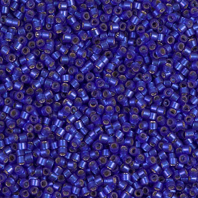 5 Grams of 11/0 Miyuki DELICA Beads - Dyed Semi-Frosted Silverlined Dark Blue Violet