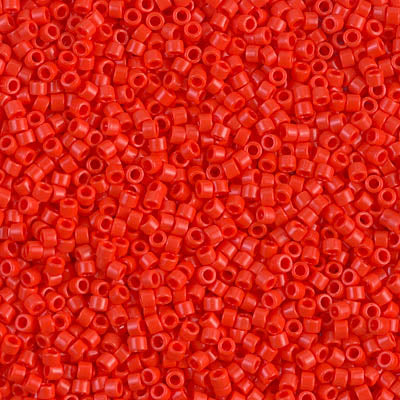 5 Grams of 11/0 Miyuki DELICA Beads - Opaque Vermillion Red
