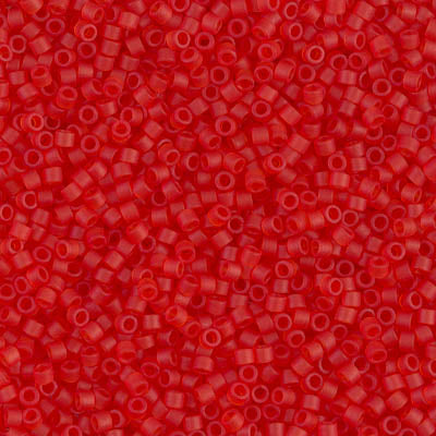 5 Grams of 11/0 Miyuki DELICA Beads - Matte Transparent Red Orange