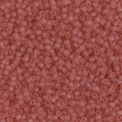 5 Grams of 11/0 Miyuki DELICA Beads - Dyed Semi-Frosted Transparent Dark Rose