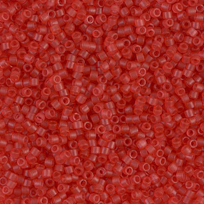 5 Grams of 11/0 Miyuki DELICA Beads - Dyed Semi-Frosted Transparent Watermelon