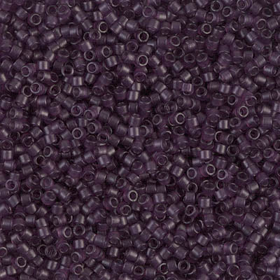 5 Grams of 11/0 Miyuki DELICA Beads - Dyed Semi-Frosted Transparent Plum