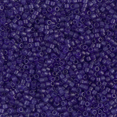 5 Grams of 11/0 Miyuki DELICA Beads - Dyed Semi-Frosted Transparent Cobalt
