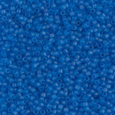 5 Grams of 11/0 Miyuki DELICA Beads - Dyed Semi-Frosted Transparent Capri Blue