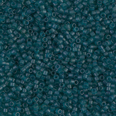 5 Grams of 11/0 Miyuki DELICA Beads - Dyed Semi-Frosted Transparent Dark Teal