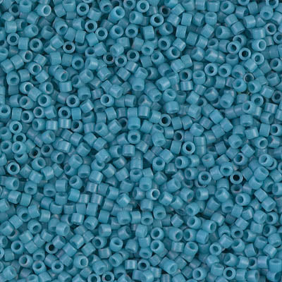 5 Grams of 11/0 Miyuki DELICA Beads - Dyed Semi-Frosted Opaque Capri Blue