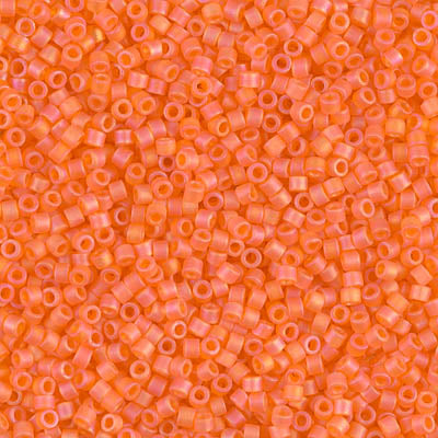 5 Grams of 11/0 Miyuki DELICA Beads - Matte Transparent Orange AB