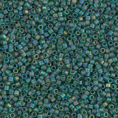 5 Grams of 11/0 Miyuki DELICA Beads - Matte Transparent Dark Emerald AB