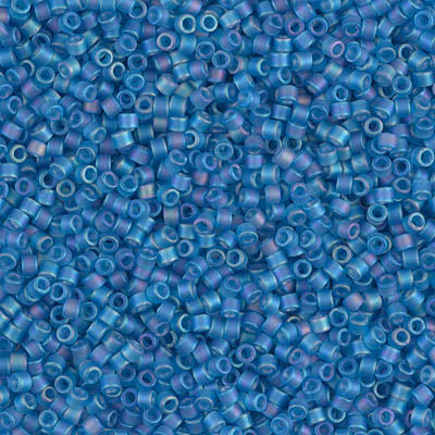 5 Grams of 11/0 Miyuki DELICA Beads - Matte Transparent Capri Blue AB