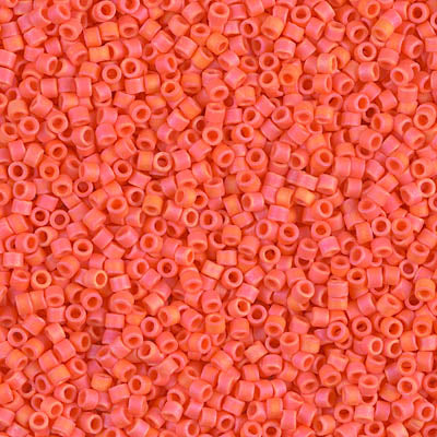 5 Grams of 11/0 Miyuki DELICA Beads - Matte Opaque Orange AB