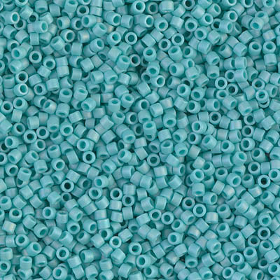 5 Grams of 11/0 Miyuki DELICA Beads - Matte Opaque Turquoise Green AB