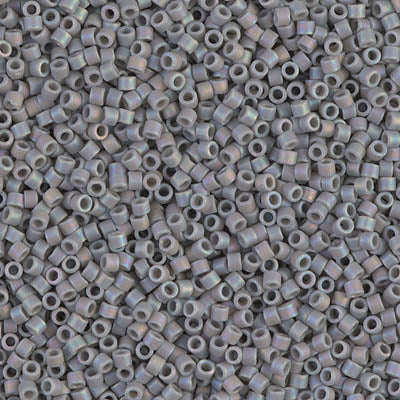 5 Grams of 11/0 Miyuki DELICA Beads - Matte Opaque Grey AB