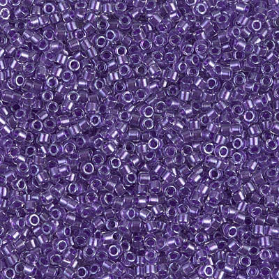 5 Grams of 11/0 Miyuki DELICA Beads - Sparkling Purple Lined Crystal