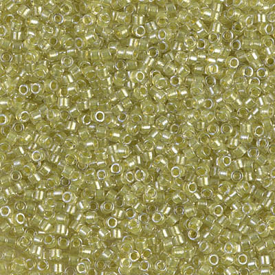 5 Grams of 11/0 Miyuki DELICA Beads - Sparkling Yellow Green Lined Crystal