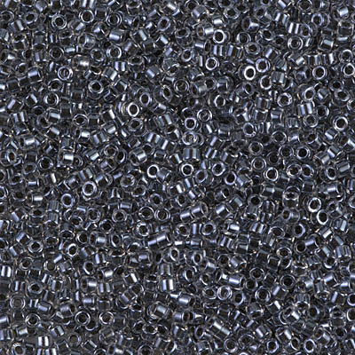 5 Grams of 11/0 Miyuki DELICA Beads - Sparkling Charcoal Lined Crystal