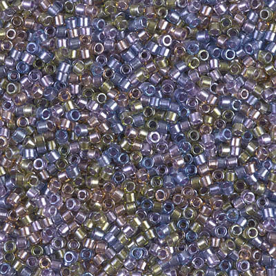 5 Grams of 11/0 Miyuki DELICA Beads - Sparkling Lined Majestic (Purple Gold) Mix