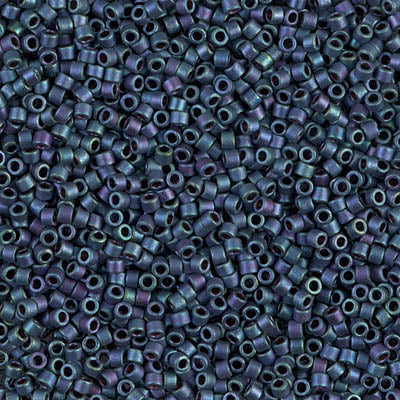 5 Grams of 11/0 Miyuki DELICA Beads - Matte Metallic Blueberry Gold Iris