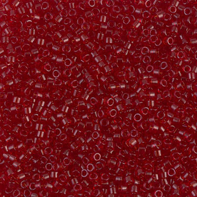 5 Grams of 11/0 Miyuki DELICA Beads - Transparent Dark Cranberry