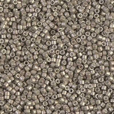 5 Grams of 11/0 Miyuki DELICA Beads - Galvanized Semi-Frosted Pewter